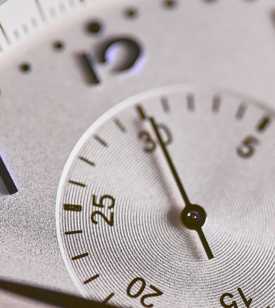 Closeup of a watch on a product display