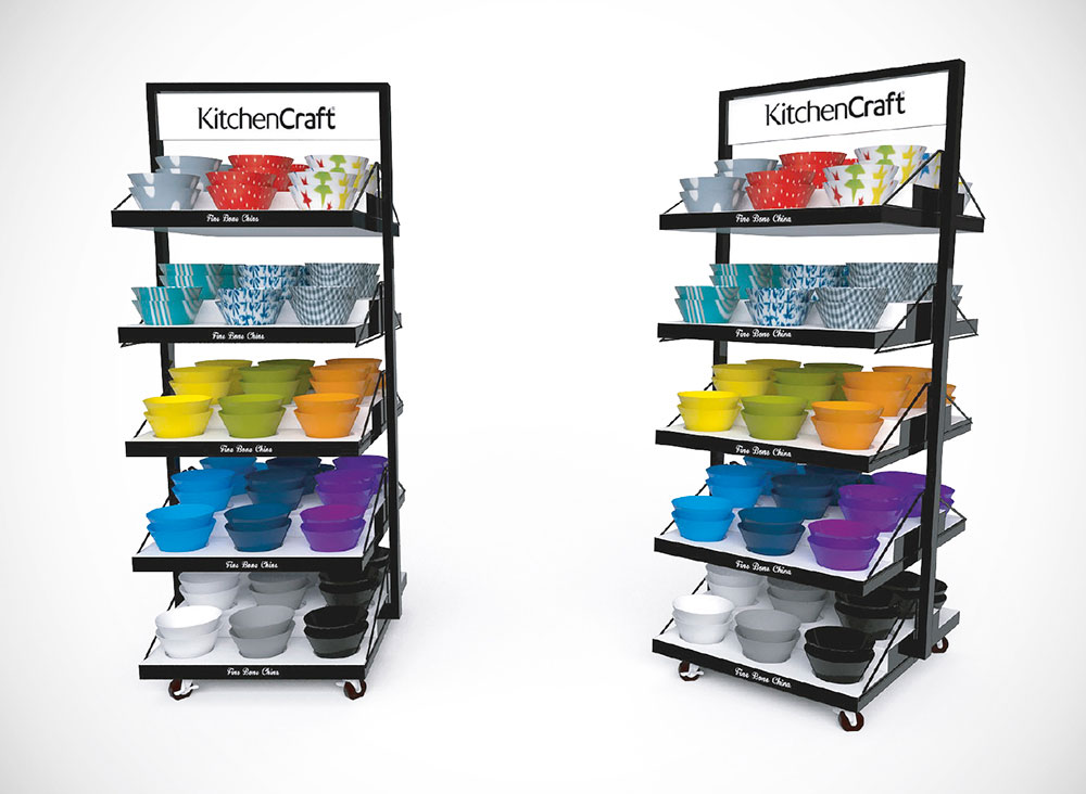 Kitchenware free standing display