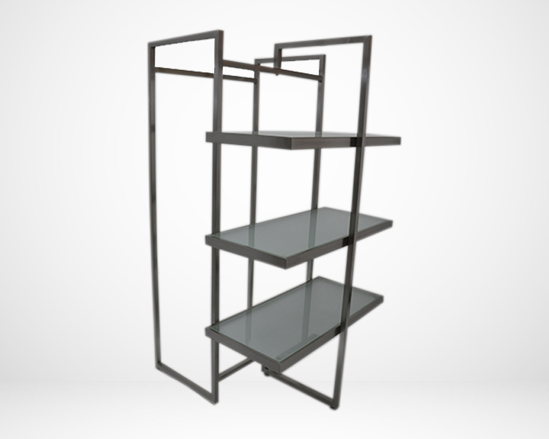Modern glass display retail shelving