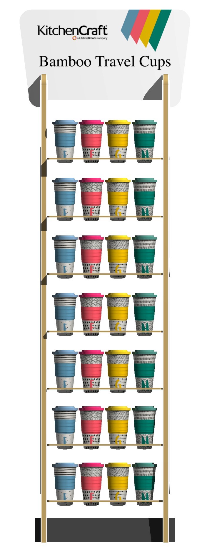 Travel Cup Display Stand Front view travel cup freestanding display