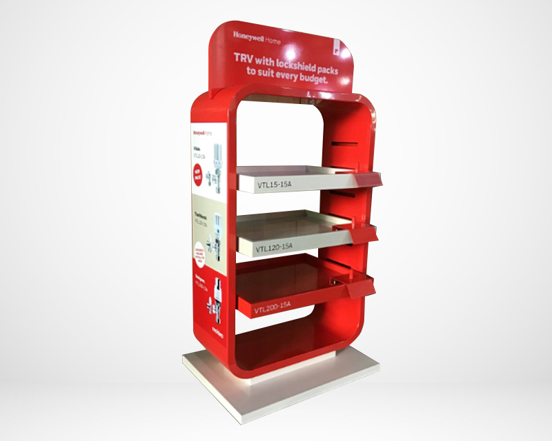 Home electronics red freestanding display unit