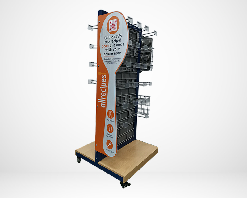Double Sided Retail Unit 2-sided freestanding unit side view