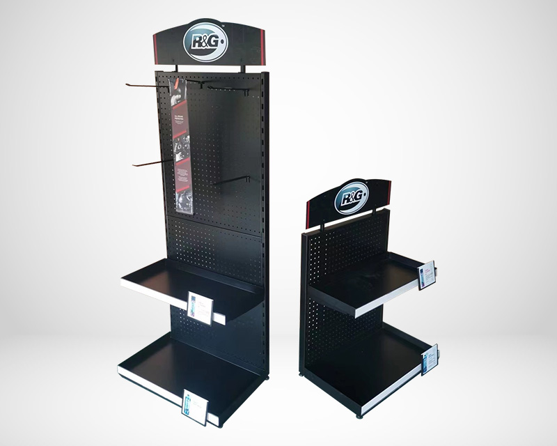 18 Unique Display Stand Examples for Your Retail Stores freestanding diplay stand for accessories in black