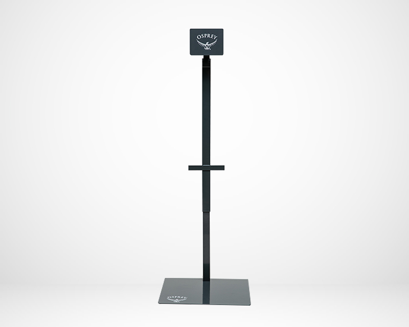 Rucksack Stand The rucksack stand in the tallest setting to show that it can be flexible